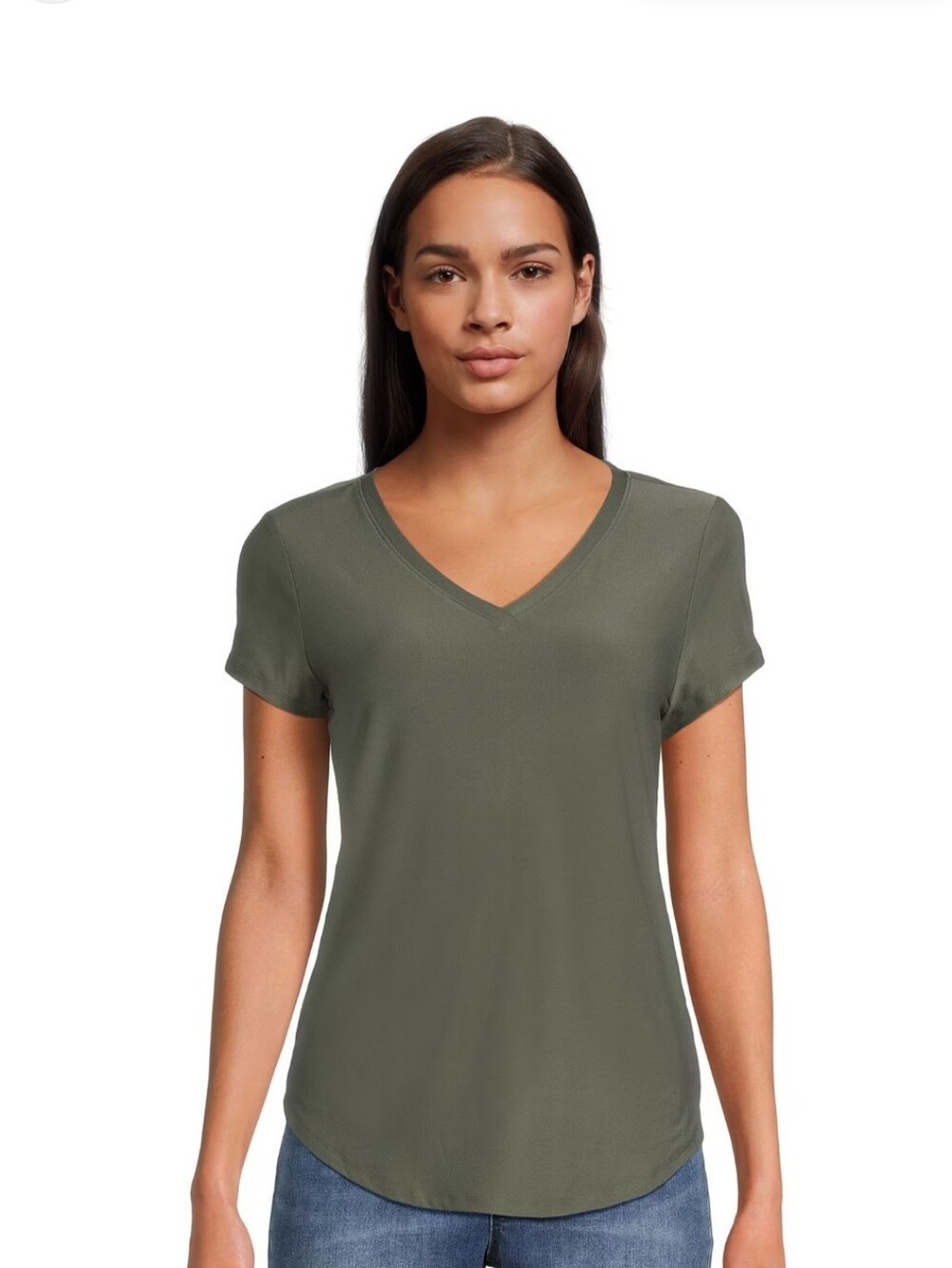 No Boundaries Green V-Neck Short Sleeve Top NWT